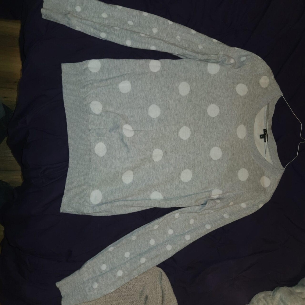 Express Gray Polka Dot Sweater